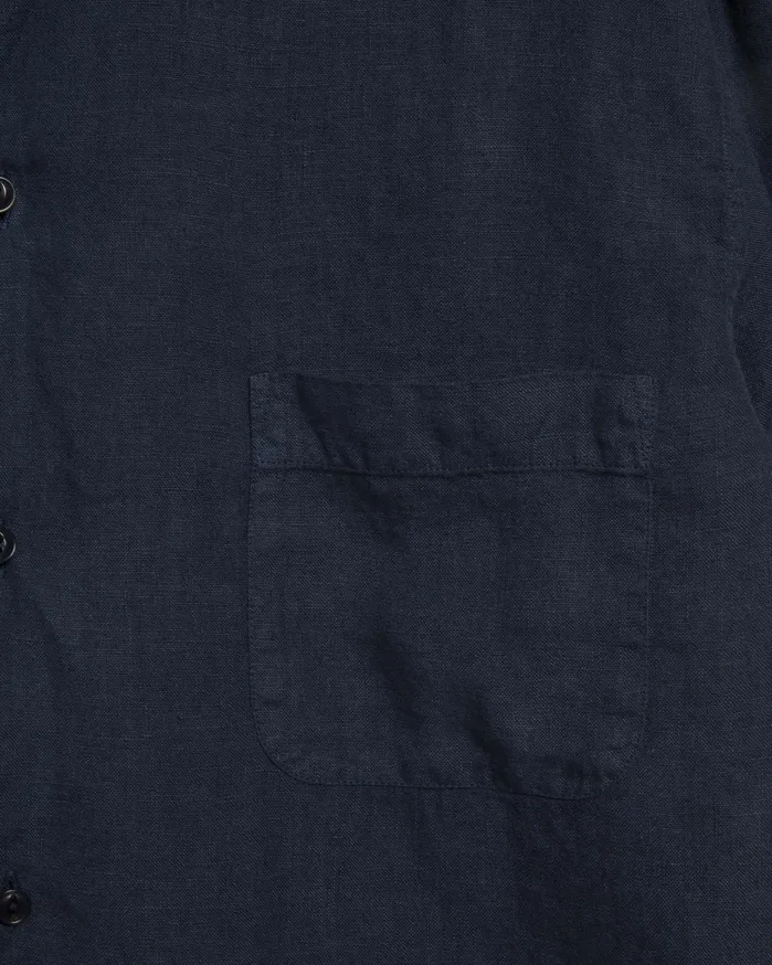 Men Malick Linen Shirt Navy YMC Shirts