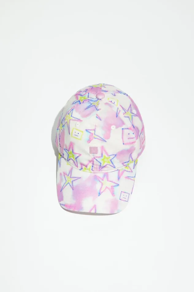 Men Micro Face Patch Cap Pale Pinkmulti Acne Studios Hats