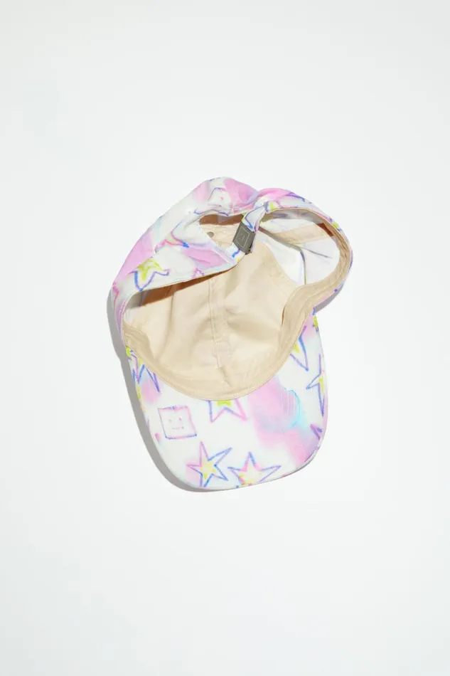 Men Micro Face Patch Cap Pale Pinkmulti Acne Studios Hats