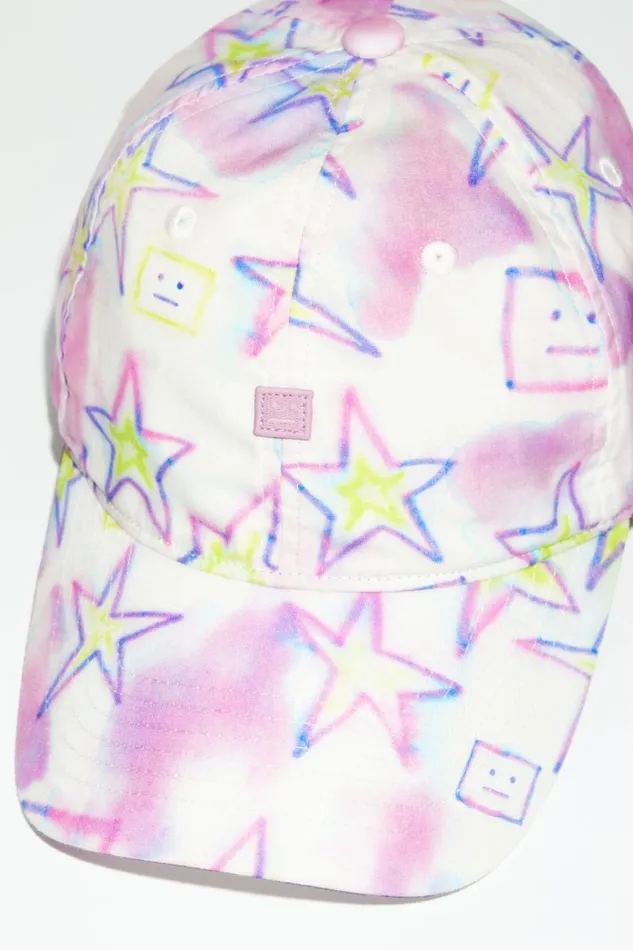 Men Micro Face Patch Cap Pale Pinkmulti Acne Studios Hats