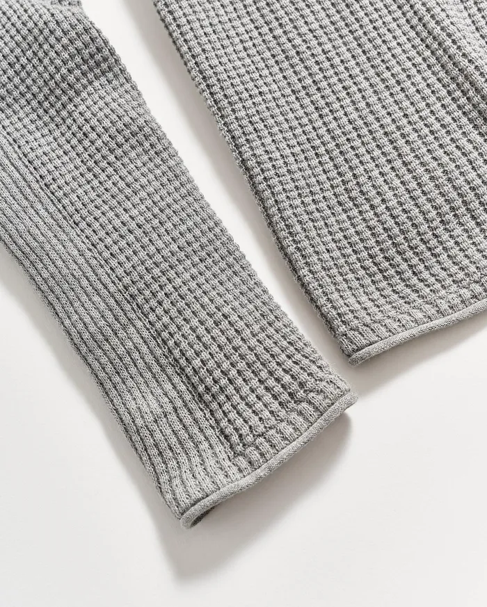 Men Mini Waffle Crew Grey Billy Reid Sweaters and Sweatshirts