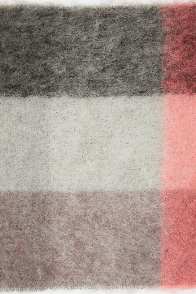 Men Mohair Checked Scarf Mauvebright Pinkanthracite Acne Studios Scarves