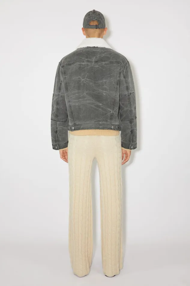 Men Padded Denim Jacket Carbon Grey Acne Studios Outerwear