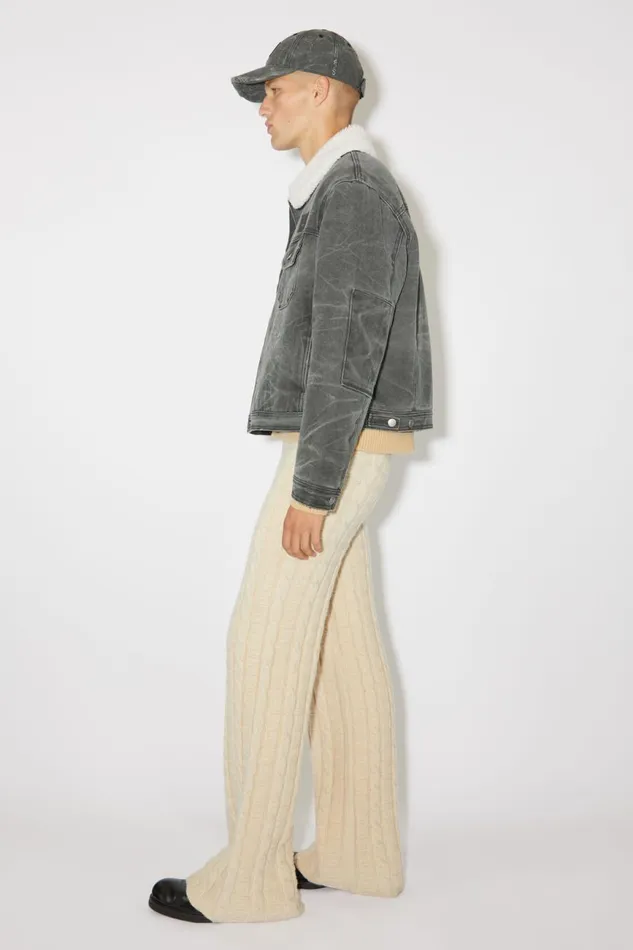 Men Padded Denim Jacket Carbon Grey Acne Studios Outerwear