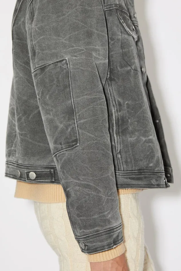 Men Padded Denim Jacket Carbon Grey Acne Studios Outerwear