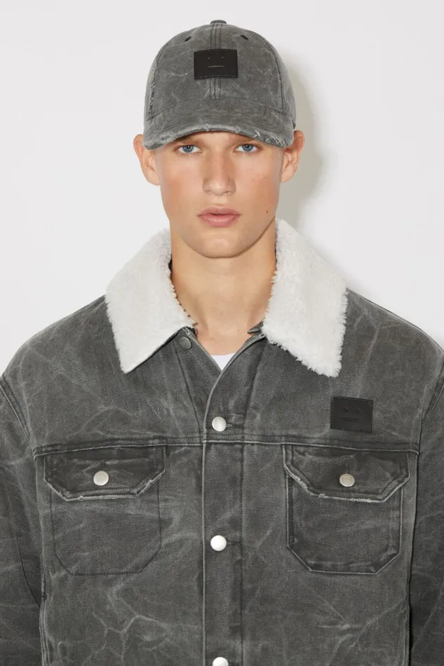 Men Padded Denim Jacket Carbon Grey Acne Studios Outerwear