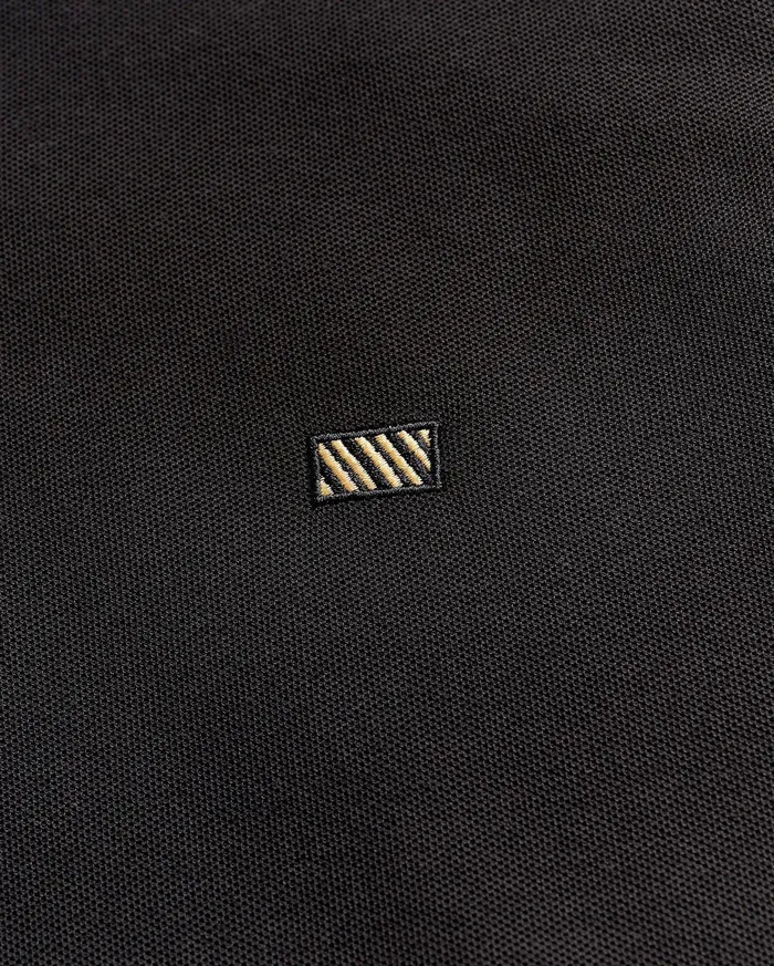 Men Pique Polo Black Billy Reid Polos Tees and Henleys