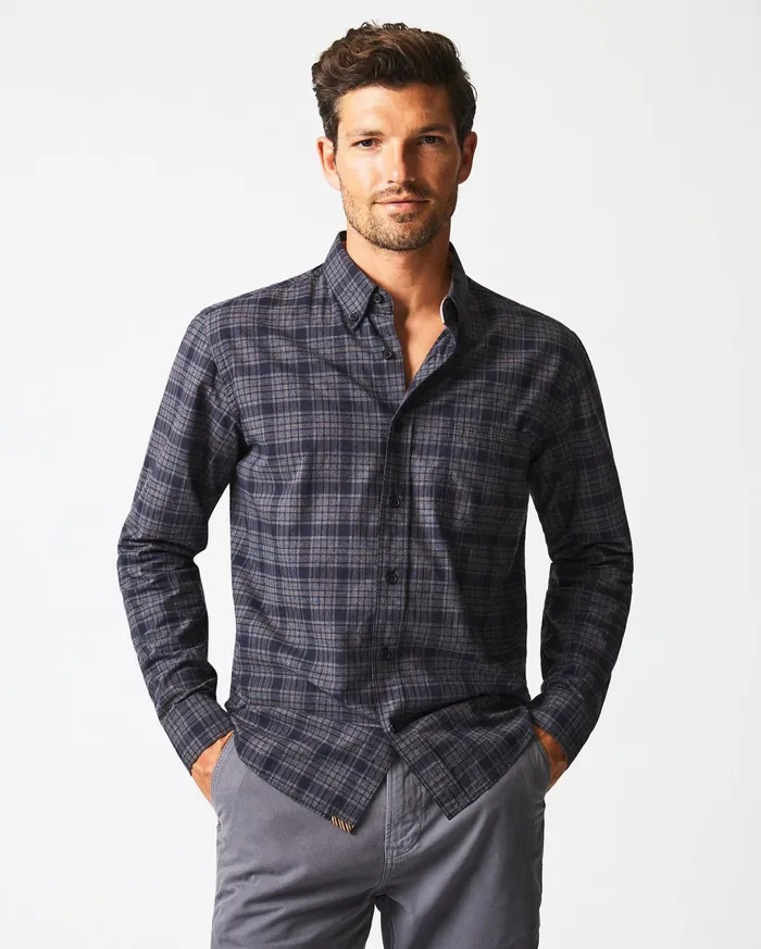 Men Plaid Tuscumbia Shirt Bd Brownblack Billy Reid Shirting