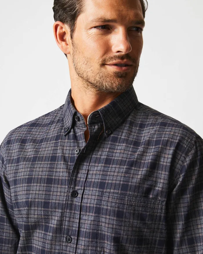 Men Plaid Tuscumbia Shirt Bd Brownblack Billy Reid Shirting
