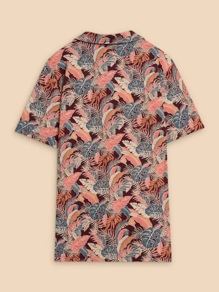Men POLO SHIRTS White Stuff Floral Printed Polo Plum Purple Print Men POLO SHIRTS White Stuff Floral Printed Polo Plum Purple Print