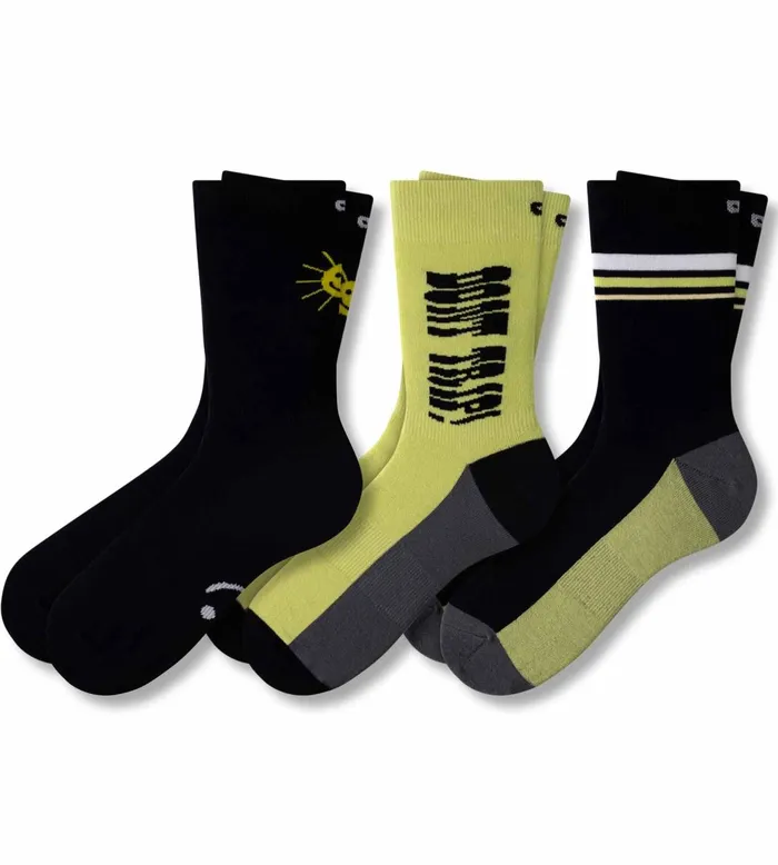 Men Ready For Everything Crew Black White Socks 3 Pack Pair Of Thieves Crew