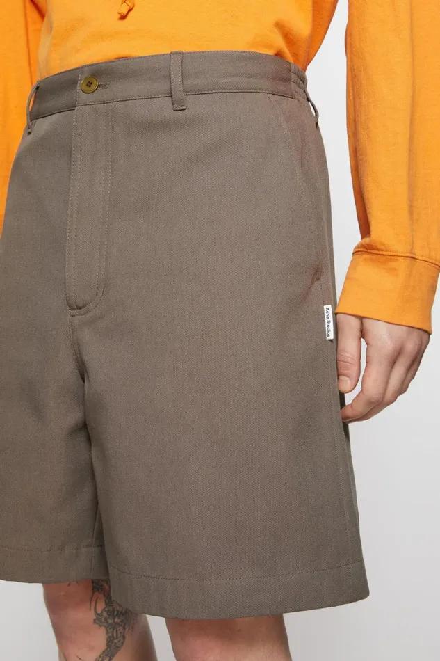 Men Regular Fit Shorts Hazelnut Brown Acne Studios Shorts