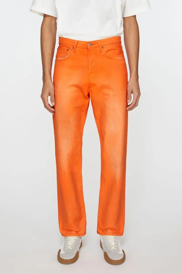 Men Relaxed Fit Jeans 8211 2003 Neon Orange Acne Studios Jeans