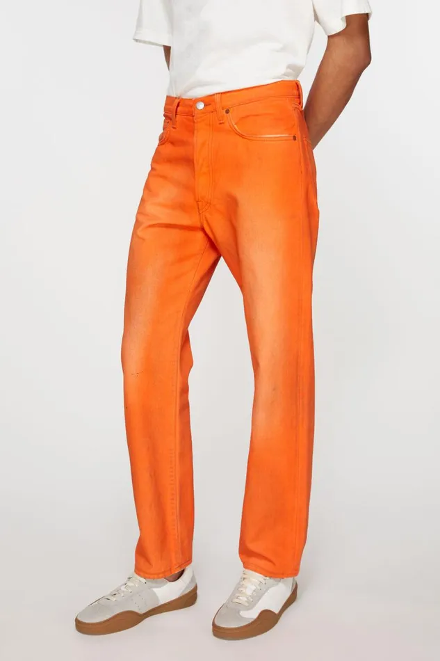 Men Relaxed Fit Jeans 8211 2003 Neon Orange Acne Studios Jeans