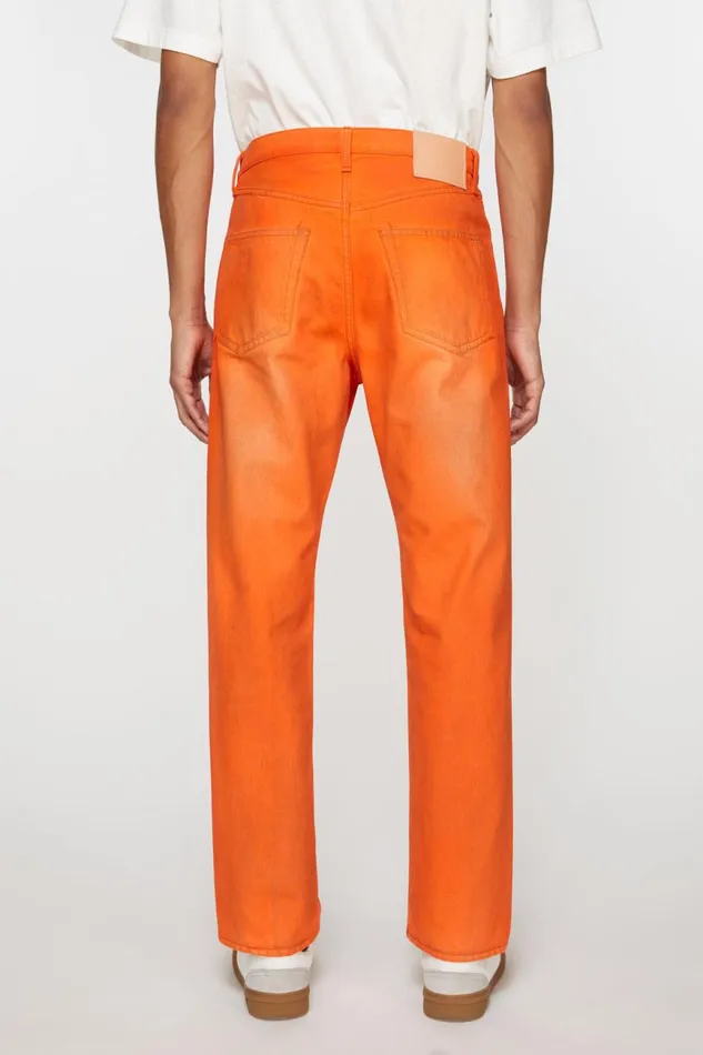 Men Relaxed Fit Jeans 8211 2003 Neon Orange Acne Studios Jeans