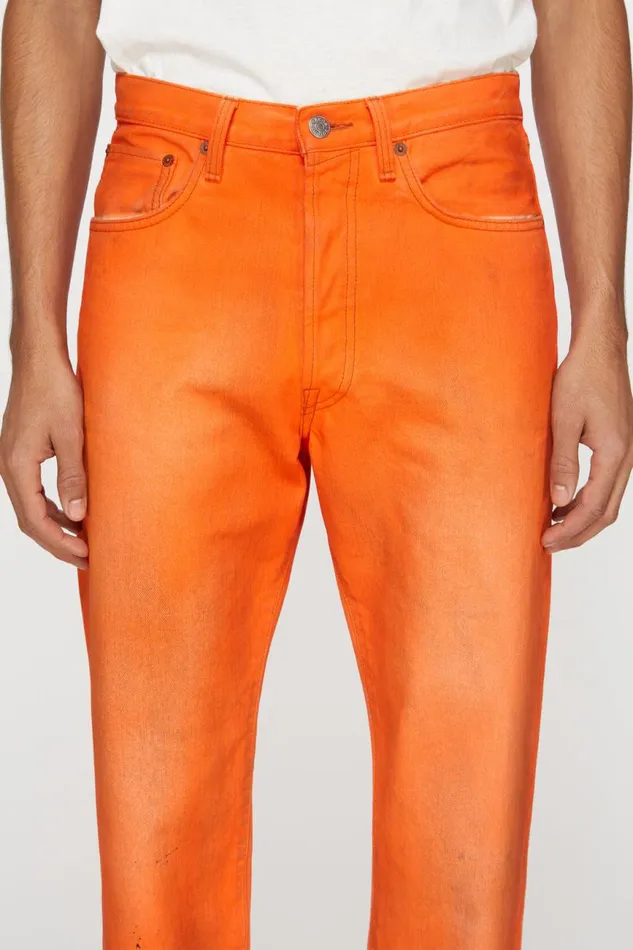 Men Relaxed Fit Jeans 8211 2003 Neon Orange Acne Studios Jeans