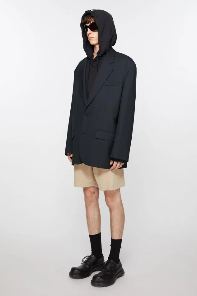 Men Relaxed Fit Suit Jacket Dark Navy Acne Studios Suit Jackets