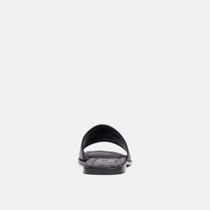Men Sandal With Signature Jacquard Black Coach Sandals and Slides
