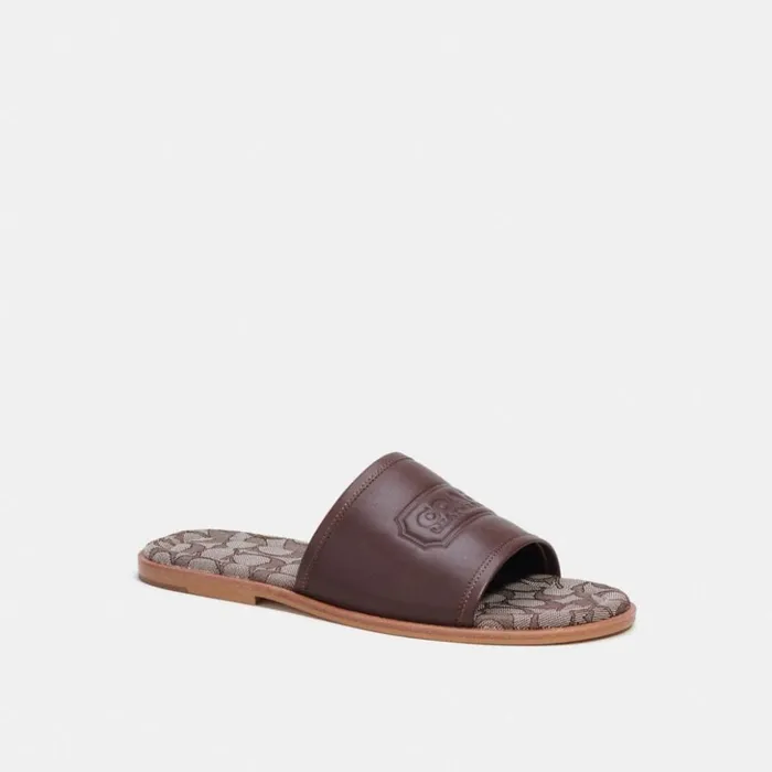 Men Sandal With Signature Jacquard Maple Coach Sandals and Slides