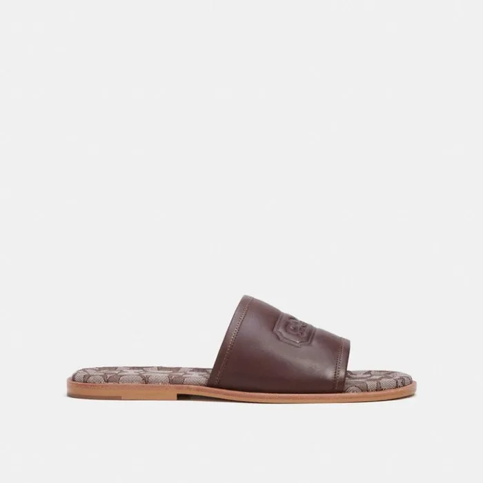 Men Sandal With Signature Jacquard Maple Coach Sandals and Slides