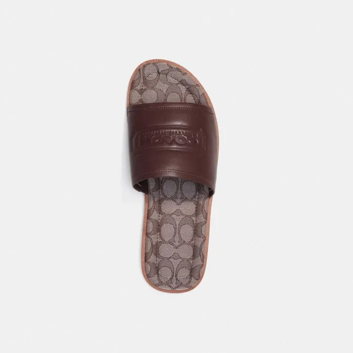 Men Sandal With Signature Jacquard Maple Coach Sandals and Slides