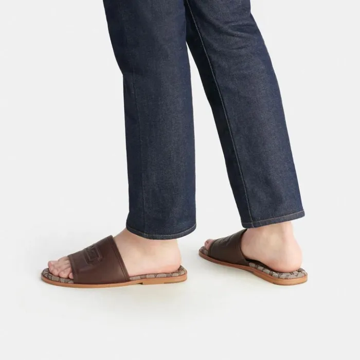 Men Sandal With Signature Jacquard Maple Coach Sandals and Slides