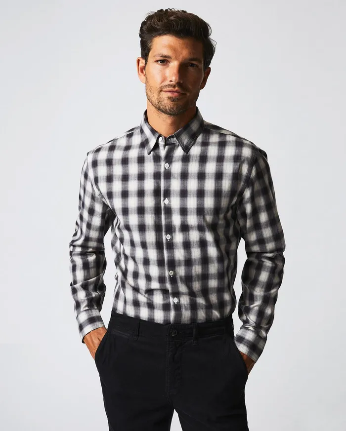 Men Shadow Plaid Tuscumbia Shirt Hidden Bd Blacknatural Billy Reid Shirting