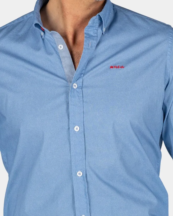 Men Shirts NZA New Zealand Auckland Blue Cotton Shirt With Stretch 8211 Brave Blue Men Shirts NZA New Zealand Auckland Blue Cotton Shirt With Stretch 8211 Brave Blue