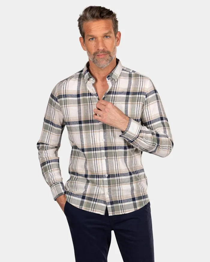 Men Shirts NZA New Zealand Auckland Grey And Green Checkered Shirt 8211 Sage
