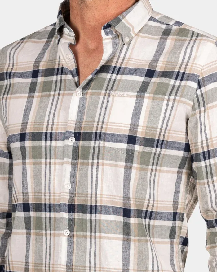 Men Shirts NZA New Zealand Auckland Grey And Green Checkered Shirt 8211 Sage Men Shirts NZA New Zealand Auckland Grey And Green Checkered Shirt 8211 Sage