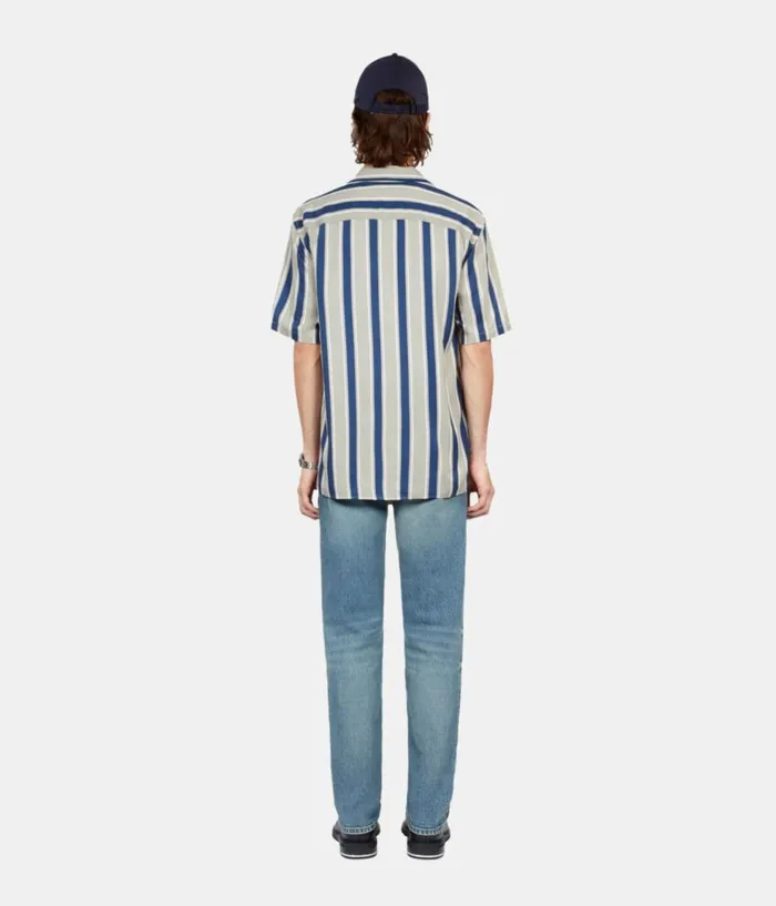 Men Shirts THE KOOPLES Blue And Gray Striped Short Sleeve Shirt Men Shirts THE KOOPLES Blue And Gray Striped Short Sleeve Shirt