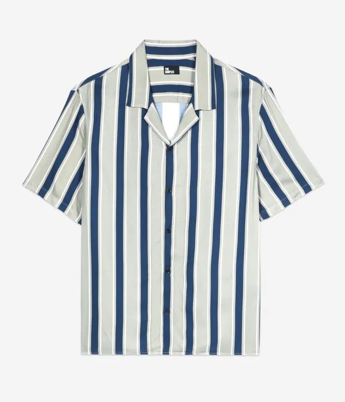 Men Shirts THE KOOPLES Blue And Gray Striped Short Sleeve Shirt Men Shirts THE KOOPLES Blue And Gray Striped Short Sleeve Shirt