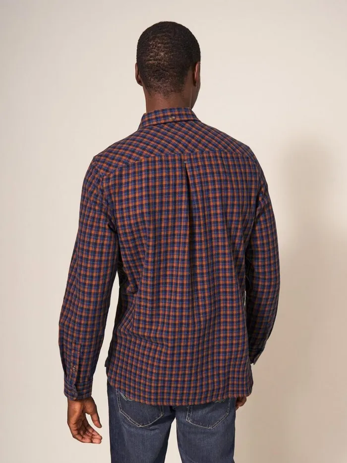 Men SHIRTS White Stuff Checked Twill Shirt Dark Navy Men SHIRTS White Stuff Checked Twill Shirt Dark Navy