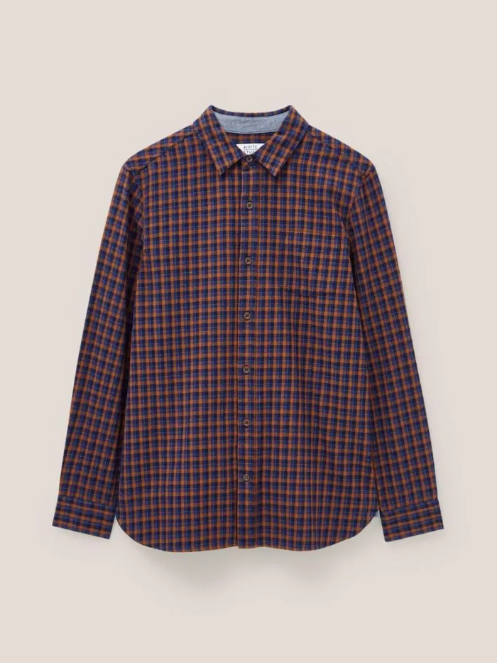 Men SHIRTS White Stuff Checked Twill Shirt Dark Navy Men SHIRTS White Stuff Checked Twill Shirt Dark Navy