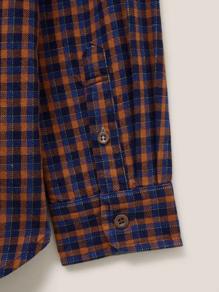 Men SHIRTS White Stuff Checked Twill Shirt Dark Navy Men SHIRTS White Stuff Checked Twill Shirt Dark Navy