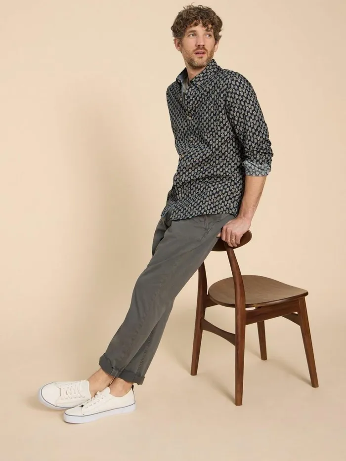 Men SHIRTS White Stuff Geo Floral Printed Shirt Navy Print
