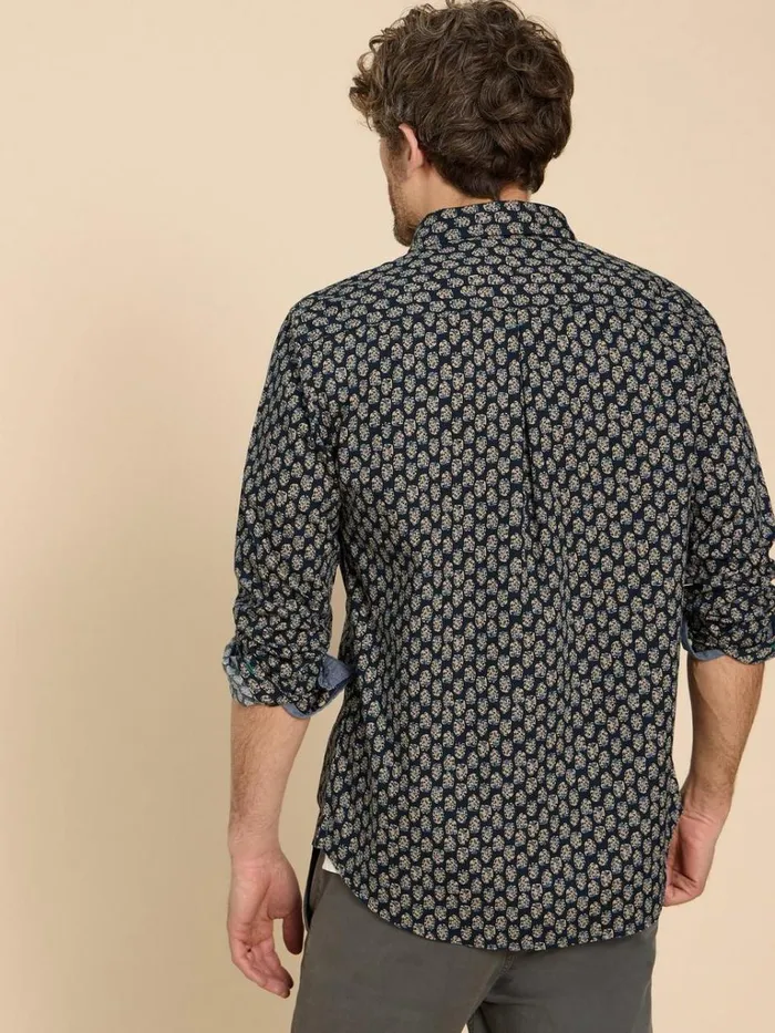 Men SHIRTS White Stuff Geo Floral Printed Shirt Navy Print Men SHIRTS White Stuff Geo Floral Printed Shirt Navy Print