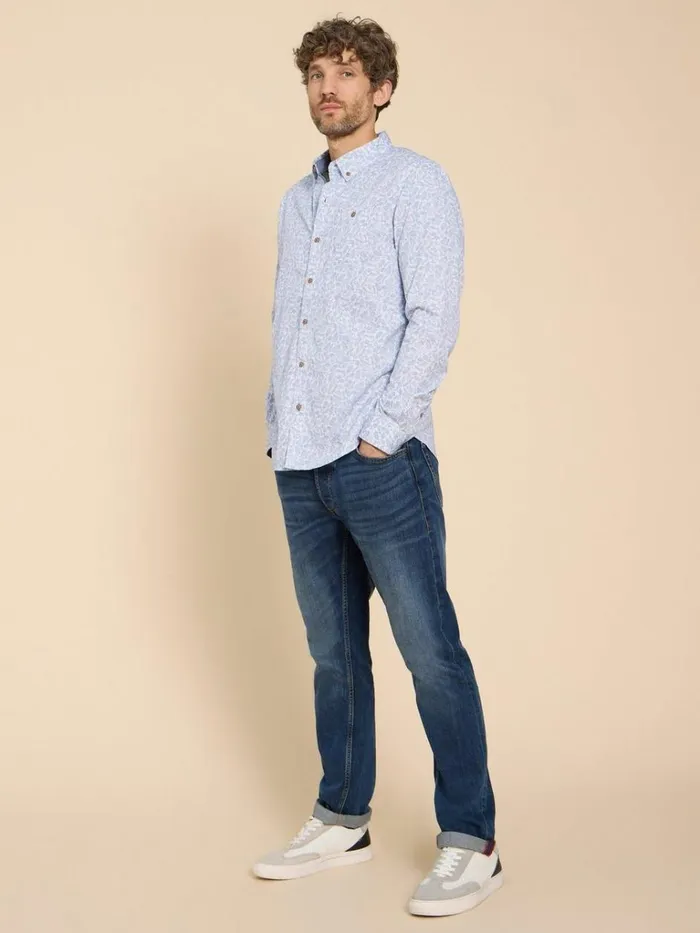 Men SHIRTS White Stuff Hare Print Cotton Shirt White Multi