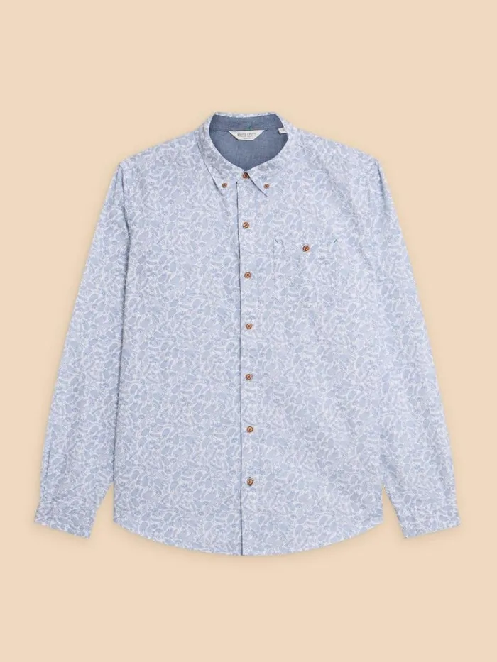 Men SHIRTS White Stuff Hare Print Cotton Shirt White Multi