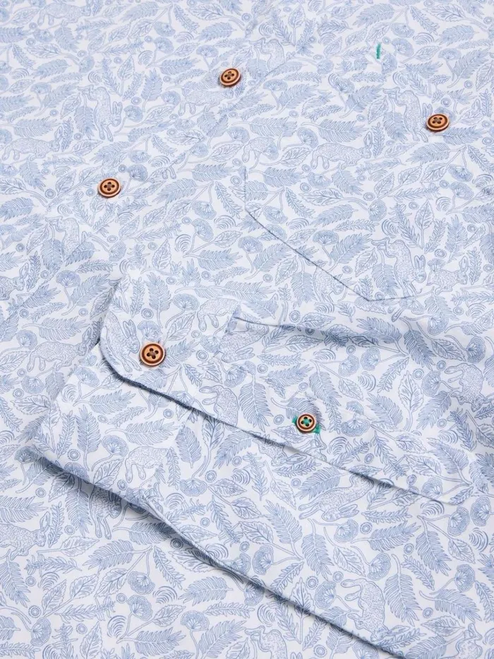 Men SHIRTS White Stuff Hare Print Cotton Shirt White Multi
