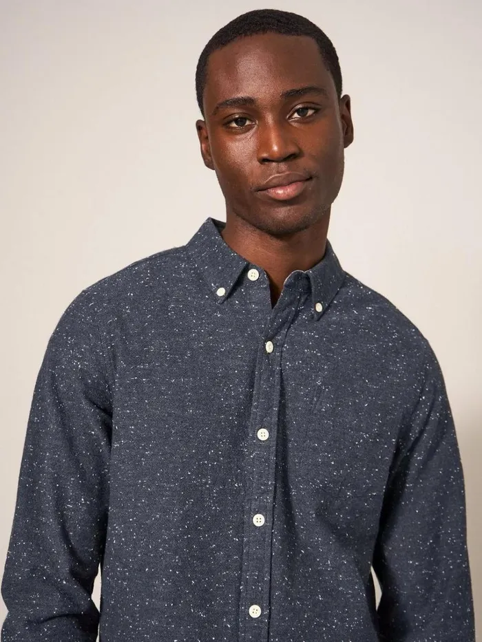 Men SHIRTS White Stuff Oxford Nep Shirt Charcoal Grey Men SHIRTS White Stuff Oxford Nep Shirt Charcoal Grey