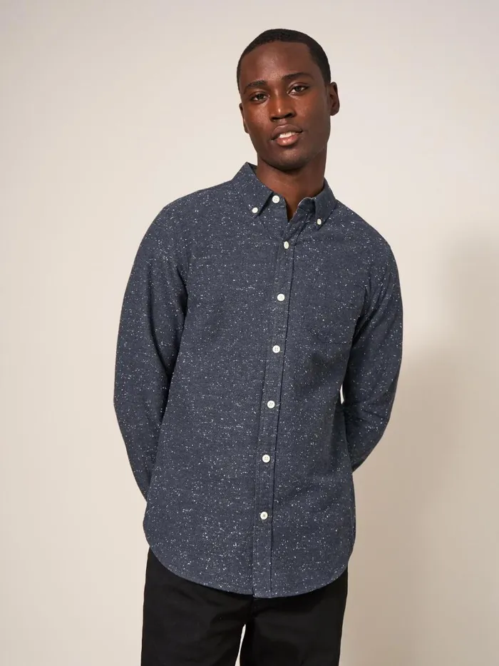 Men SHIRTS White Stuff Oxford Nep Shirt Charcoal Grey Men SHIRTS White Stuff Oxford Nep Shirt Charcoal Grey