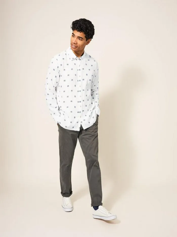 Men SHIRTS White Stuff Pembroke Fish PR LS Shirt White Multi Men SHIRTS White Stuff Pembroke Fish PR LS Shirt White Multi
