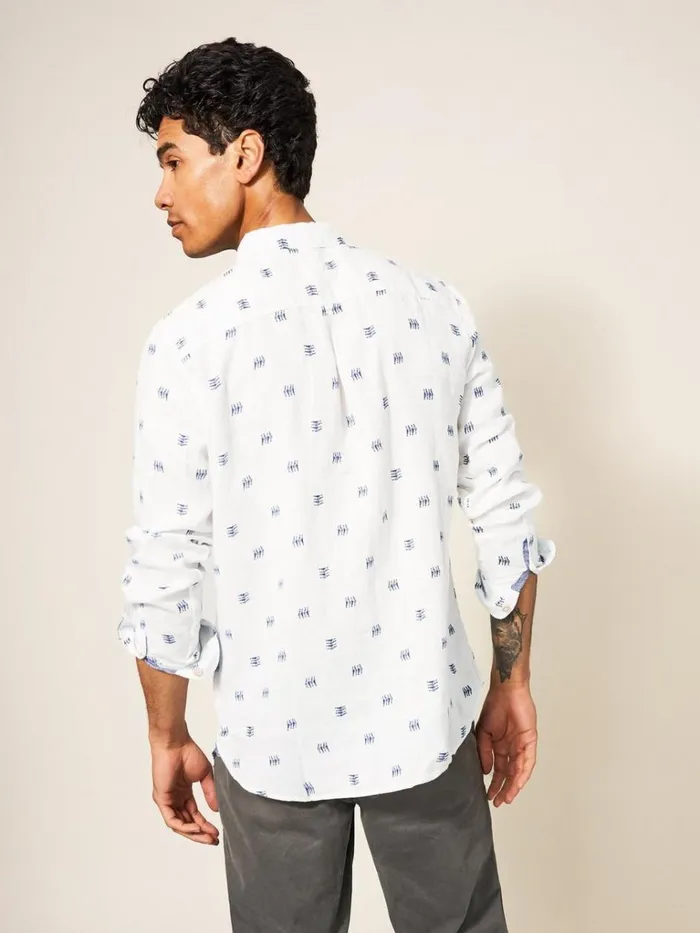 Men SHIRTS White Stuff Pembroke Fish PR LS Shirt White Multi Men SHIRTS White Stuff Pembroke Fish PR LS Shirt White Multi