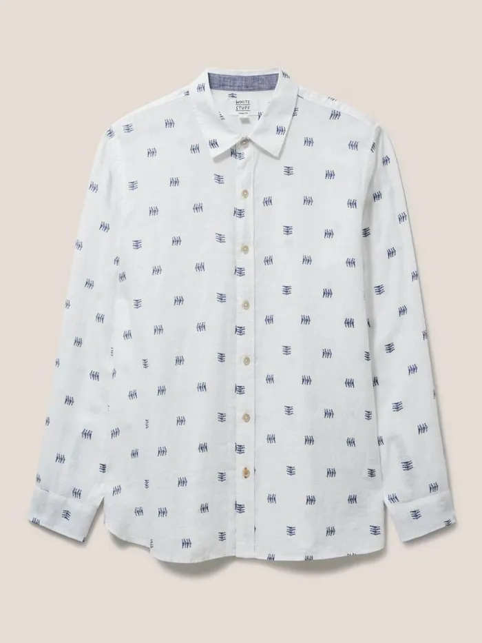 Men SHIRTS White Stuff Pembroke Fish PR LS Shirt White Multi Men SHIRTS White Stuff Pembroke Fish PR LS Shirt White Multi