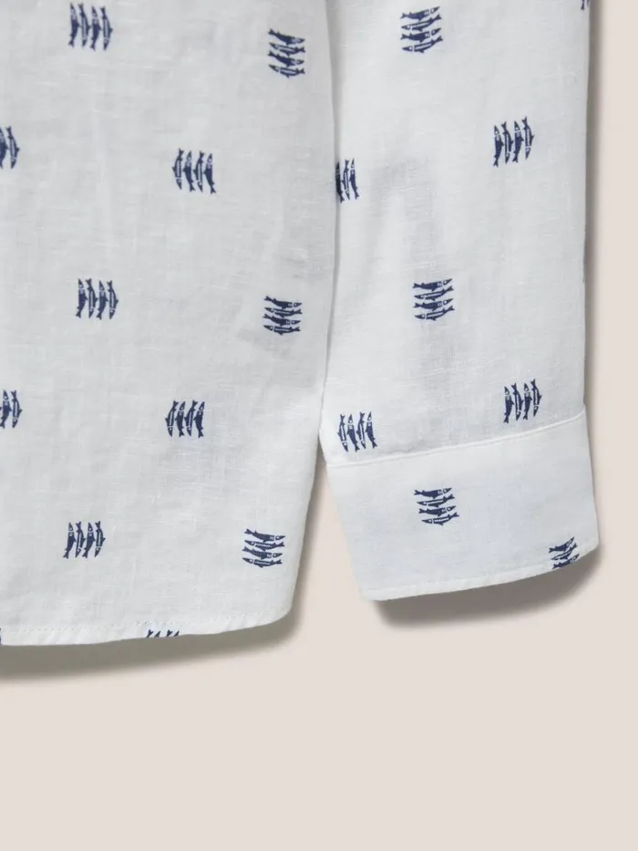 Men SHIRTS White Stuff Pembroke Fish PR LS Shirt White Multi Men SHIRTS White Stuff Pembroke Fish PR LS Shirt White Multi