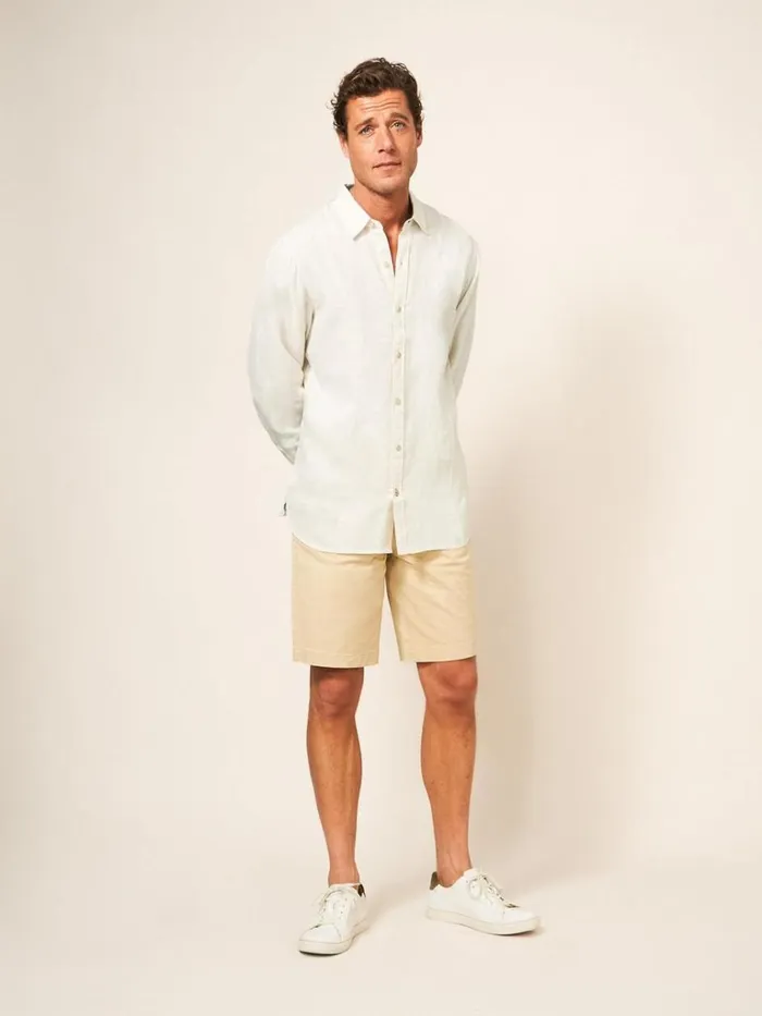 Men SHIRTS White Stuff Pembroke LS Linen Shirt Light Natural
