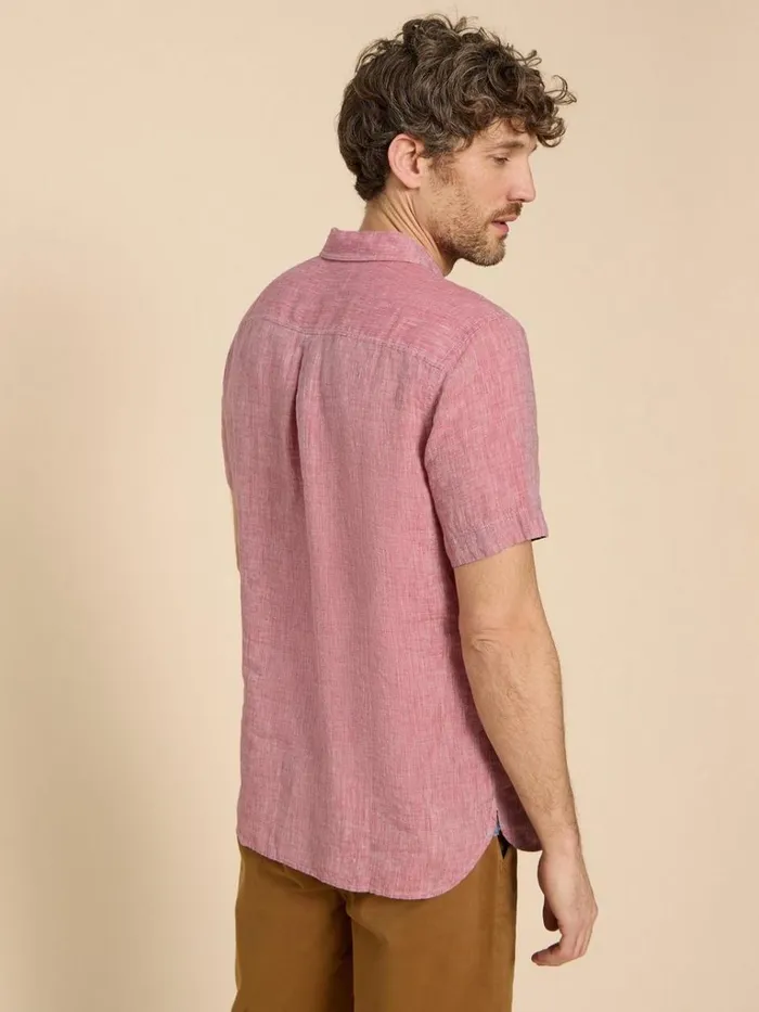 Men SHIRTS White Stuff Pembroke SS Linen Shirt Mid Red Men SHIRTS White Stuff Pembroke SS Linen Shirt Mid Red