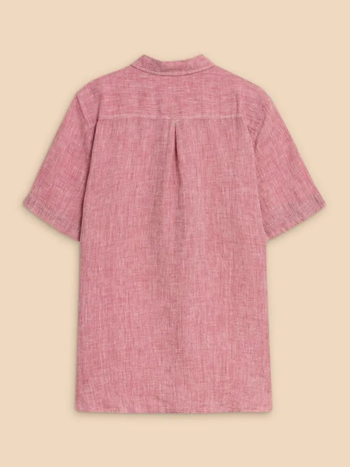 Men SHIRTS White Stuff Pembroke SS Linen Shirt Mid Red Men SHIRTS White Stuff Pembroke SS Linen Shirt Mid Red
