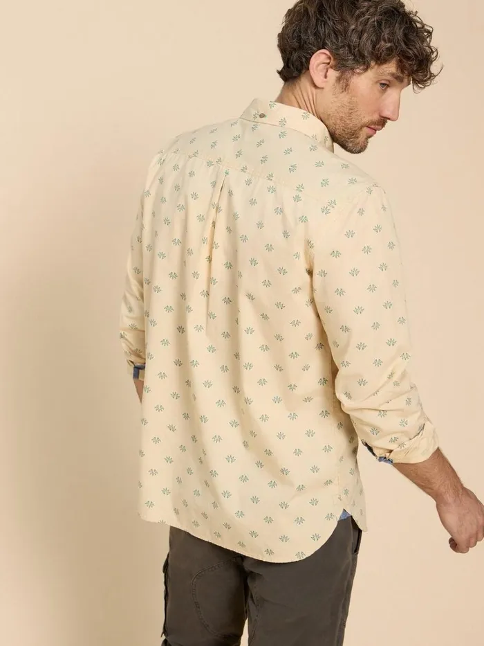 Men SHIRTS White Stuff Printed Leaf Shirt Natural Multi Men SHIRTS White Stuff Printed Leaf Shirt Natural Multi